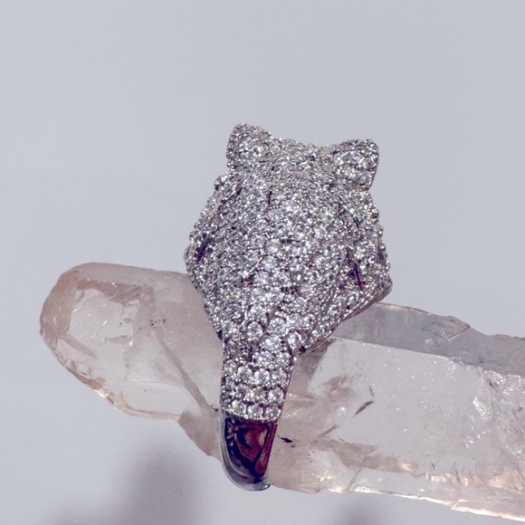 adjustable exquisite cat head ring 18k gold plated - Picture 3 of 5